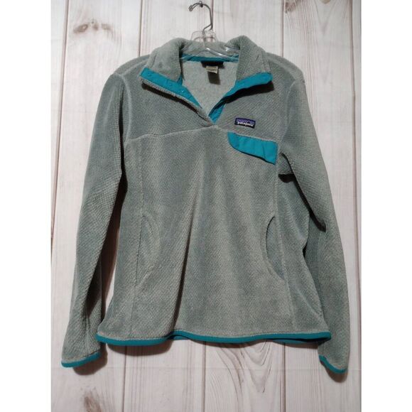 Patagonia Jacket Pullover Retool Snap Gray Turquoise - Picture 1 of 6